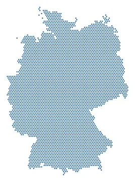 Germany dotted map, blue dots Illustrazione stock
