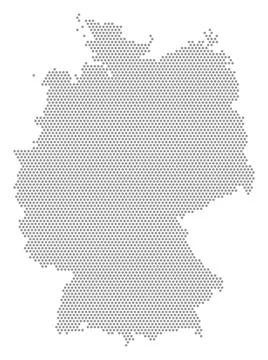 Germany dotted map, grey dots Illustrazione stock