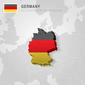 Germany drawn on gray map. Stock Illustration