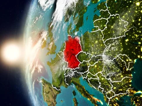 Germany during sunset on Earth Illustrazione stock
