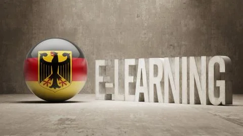 Germany. E-Learning  Concept 스톡 일러스트
