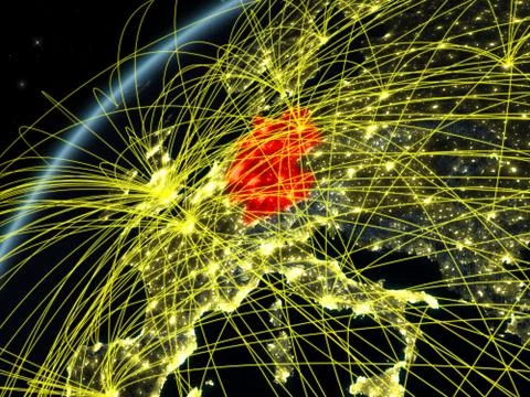 Germany on Earth with network Illustrazione stock