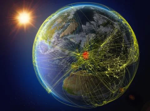 Germany on Earth with network Illustrazione stock
