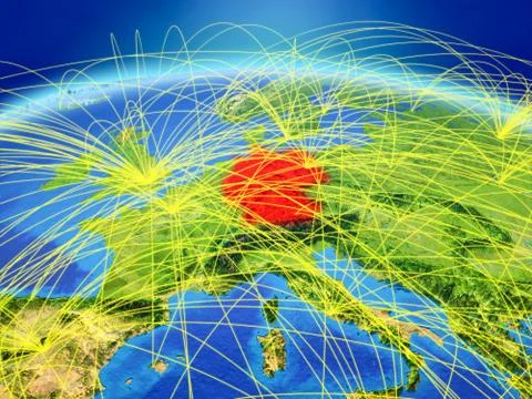 Germany on Earth with network Illustrazione stock