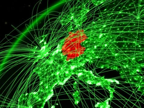 Germany on Earth with network Illustrazione stock