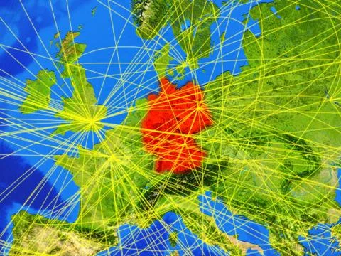 Germany on Earth with network Illustrazione stock
