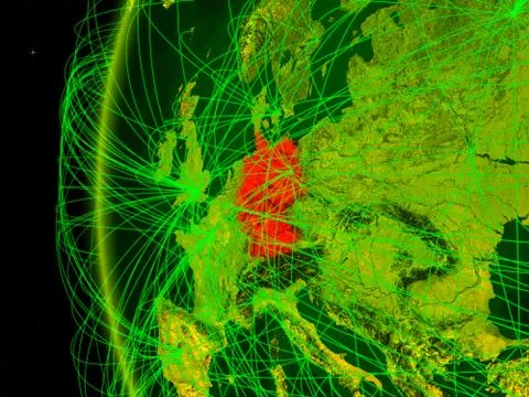 Germany on Earth with network Illustrazione stock