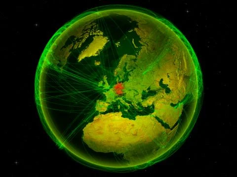 Germany on Earth with network Illustrazione stock