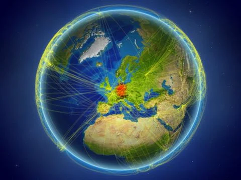 Germany on Earth with networks Illustrazione stock