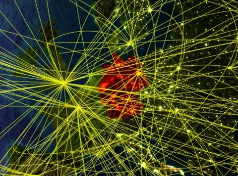 Germany on Earth with networks Illustrazione stock