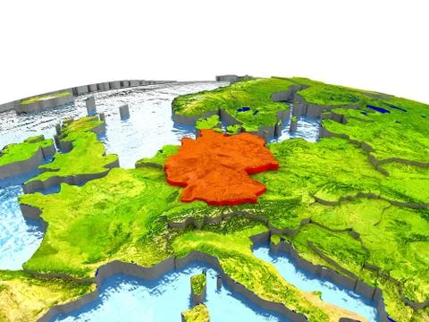 Germany on Earth in red Illustrazione stock