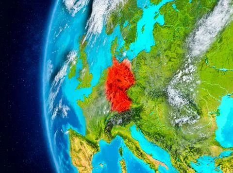 Germany on Earth from space Illustrazione stock