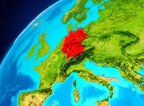Germany on Earth from space Illustrazione stock