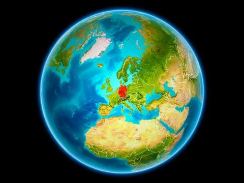 Germany on Earth from space Stock Illustration