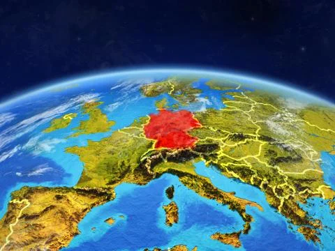 Germany on Earth from space Illustrazione stock