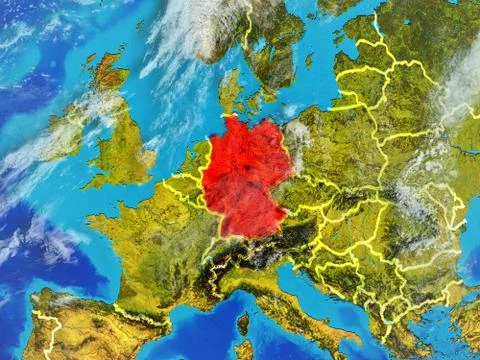 Germany on Earth from space Stock Illustration