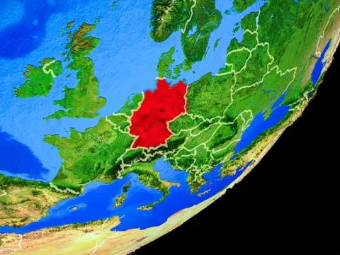 Germany on Earth from space Stock Illustration