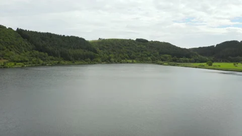 Germany Eifel Maar drone pan 4K 25p Stock Footage 135236198