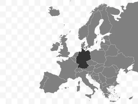 Germany on Europe map vector. Vector illustration. Illustrazione stock