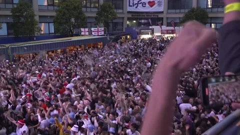 Germany: Fans in Newcastle react to Euro 2024 final Video stock 280449647