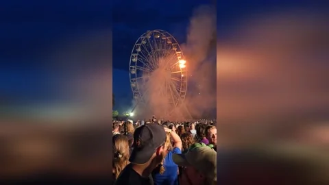 Germany: Ferris Wheel Fire at Highfield Festival Near Leipzig Leaves 23 Inju... Stock-Footage 282988814