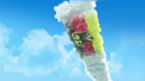 Germany Flag 3D Render Animation Created with Colored Smoke Trails by Aircra Stock Footage 332306970