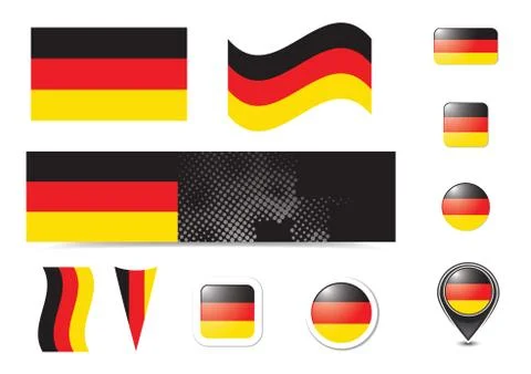 Germany flag and buttons set, eps10 vector illustration Stock Illustration