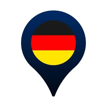 Germany flag and map pointer icon. National flag location icon vector design, 스톡 일러스트