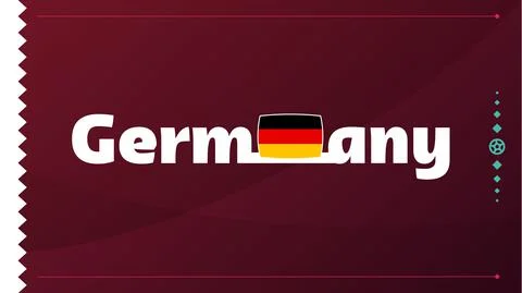 Germany flag and text on 2022 football tournament background. Vector illustra Stock Illustration
