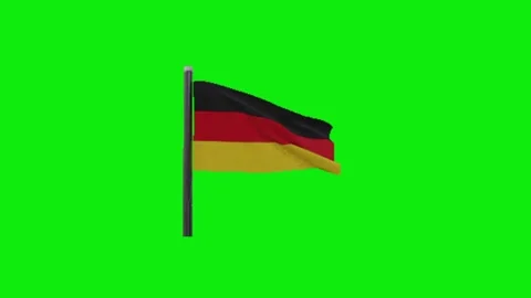 Germany flag animation on greens creen Stock Footage 335258920
