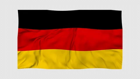 Germany Flag Animation - Seamless Loop 4K on Alpha Background Stock Footage 320690537