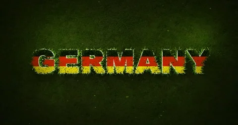 Germany flag is appearing while green grasses are growing in a sports field. Stock Footage 101745147