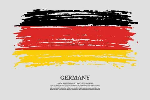 Germany flag with brush stroke effect and information text poster, vector Stock Illustration