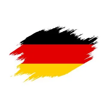 Germany Flag Brush Stroke Paint Style Black Background Stock Illustration