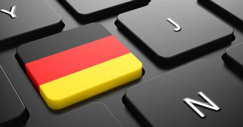 Germany - Flag on Button of Black Keyboard. Stock Illustration