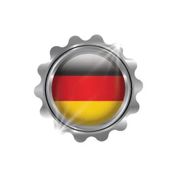 Germany Flag Button Design Illustrazione stock