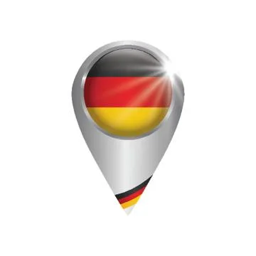 Germany Flag Button Design Illustrazione stock
