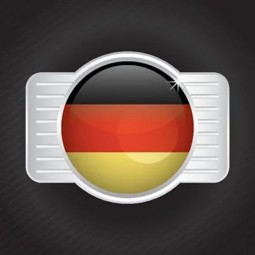 Germany Flag Button Design Illustrazione stock