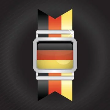 Germany Flag Button Design Illustrazione stock