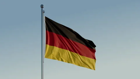 Germany Flag: Cinematic Loopable Motion with Blue Sky in 4K ProRes 422 HQ Stock Footage 267466140