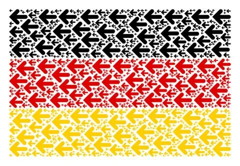 Germany Flag Collage of Arrow Left Items Illustrazione stock