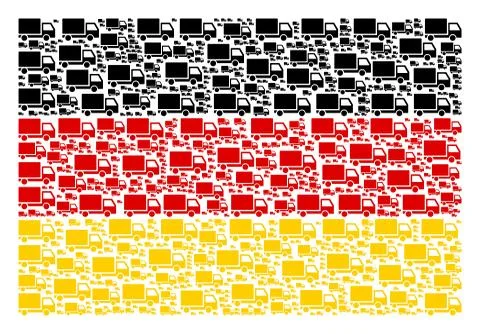 Germany Flag Collage of Delivery Lorry Items Illustrazione stock