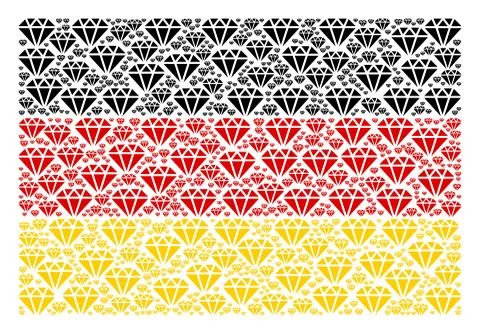 Germany Flag Collage of Diamond Items Stock Illustration