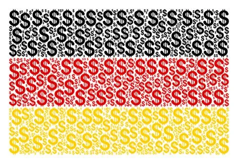 Germany Flag Collage of Dollar Items Illustrazione stock