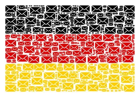 Germany Flag Collage of Mail Envelope Items Illustrazione stock
