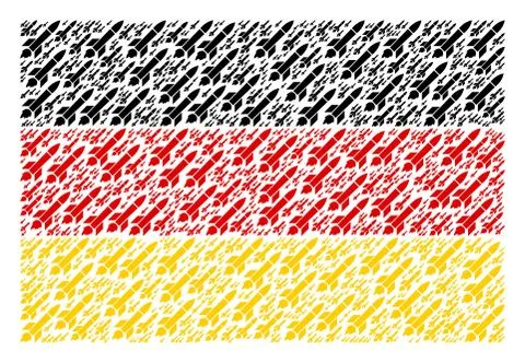 Germany Flag Collage of Missile Launch Icons Illustrazione stock
