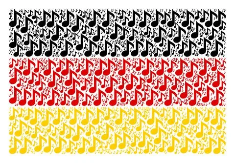 Germany Flag Collage of Musical Note Items Illustrazione stock