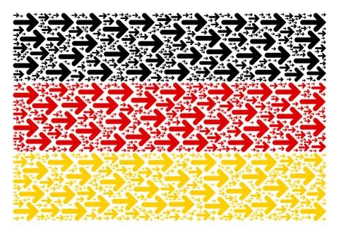 Germany Flag Collage of Right Arrow Items 스톡 일러스트