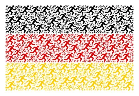 Germany Flag Collage of Running Man Items Stock Illustration