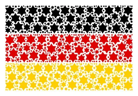 Germany Flag Collage of Six Pointed Star Items Illustrazione stock